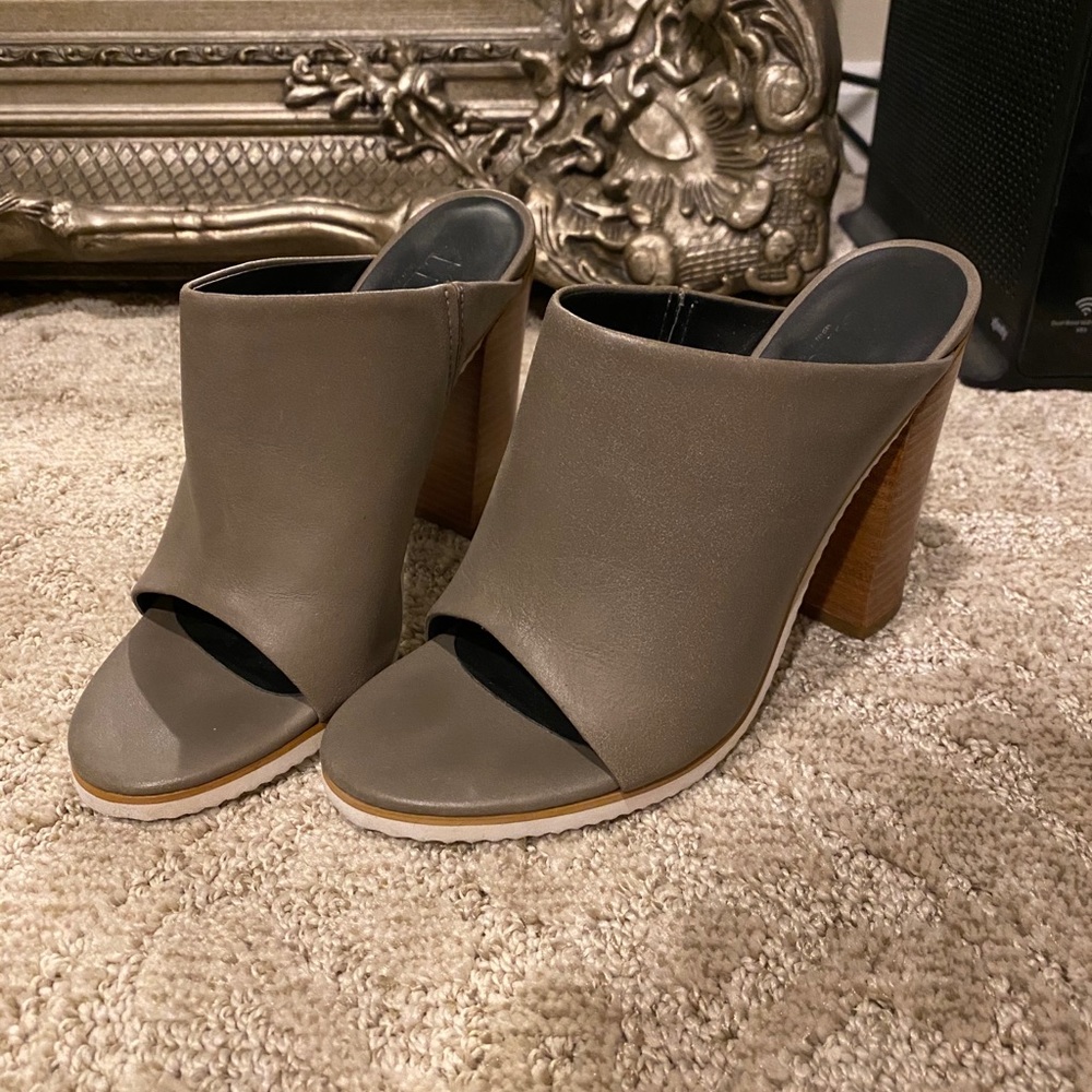 Tibi gray clog mules